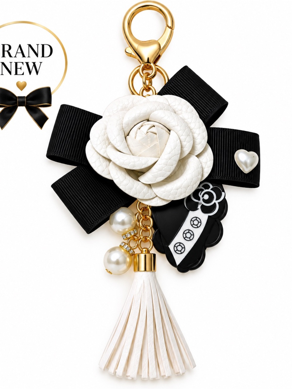 Leather Rose Bag Charm